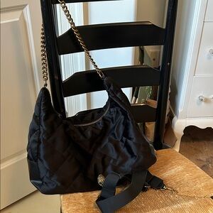 Kurt Geiger Black Quilted Shoulder Bag with Gold Chain Strap